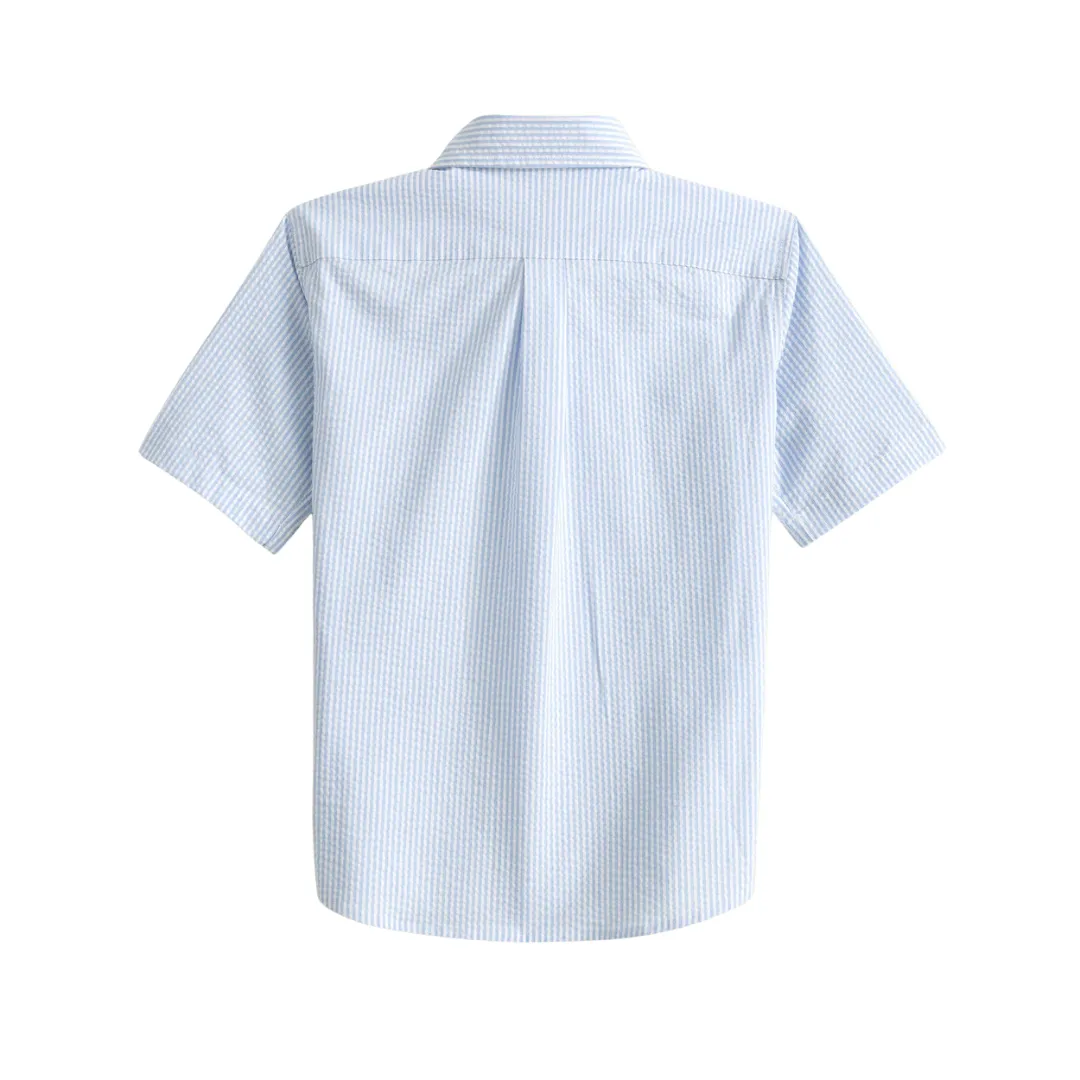 Boys Folly Field Short Sleeve Seersucker Sportshirt