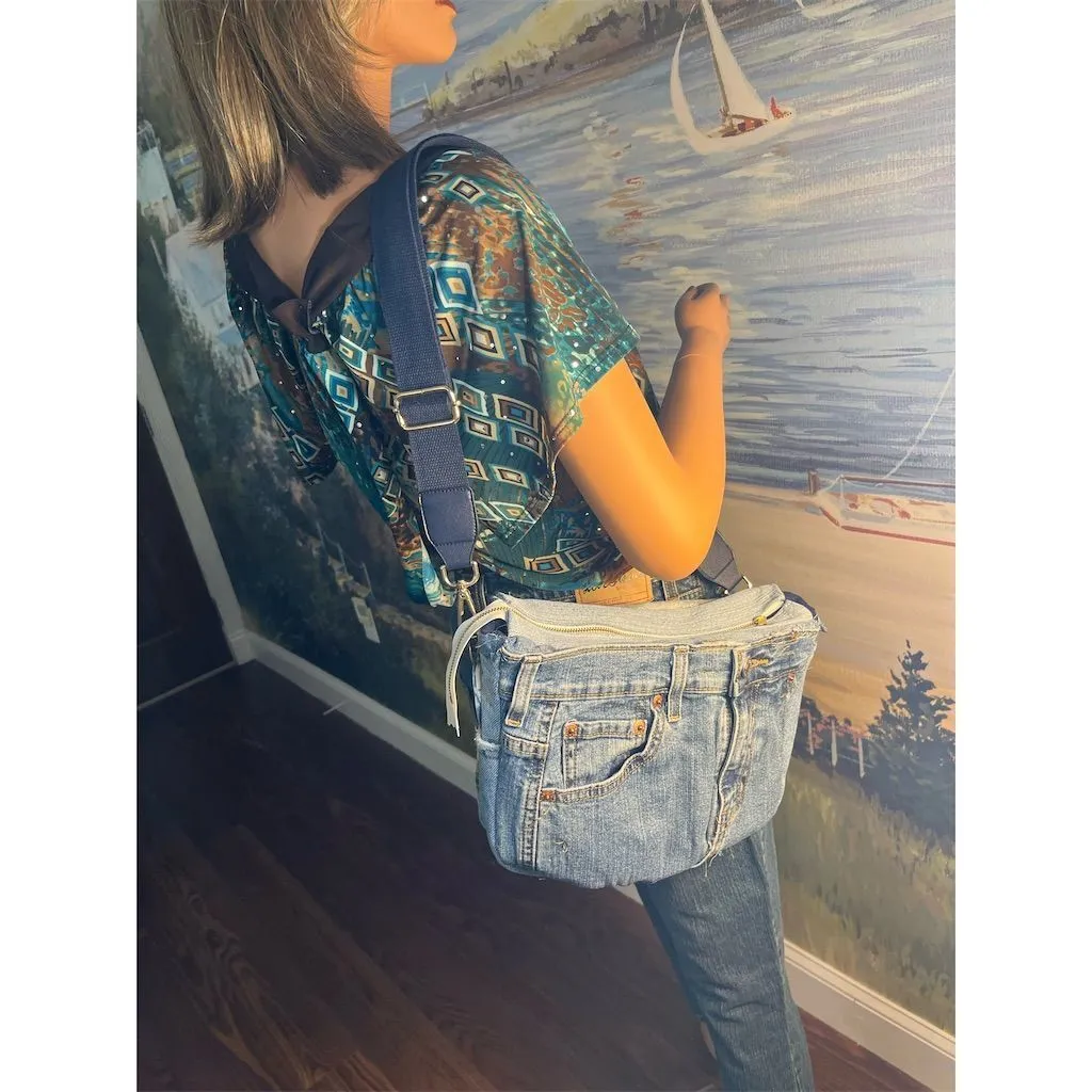 Carla Sailboat Tapestry Design Crossbody Jeans Bag Multicolor  (C807-22)