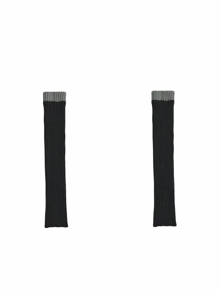 Contrast Trim Knitted Leg Warmers