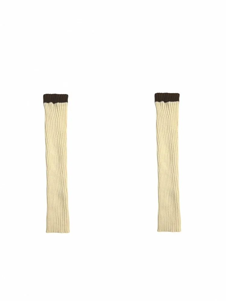 Contrast Trim Knitted Leg Warmers