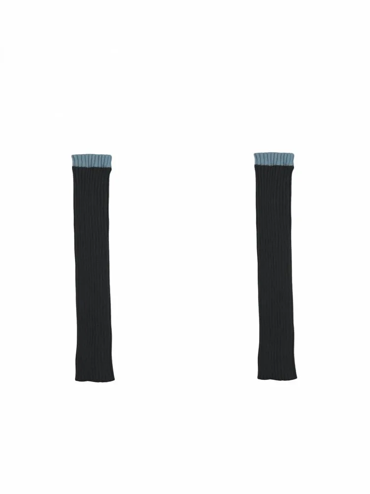 Contrast Trim Knitted Leg Warmers