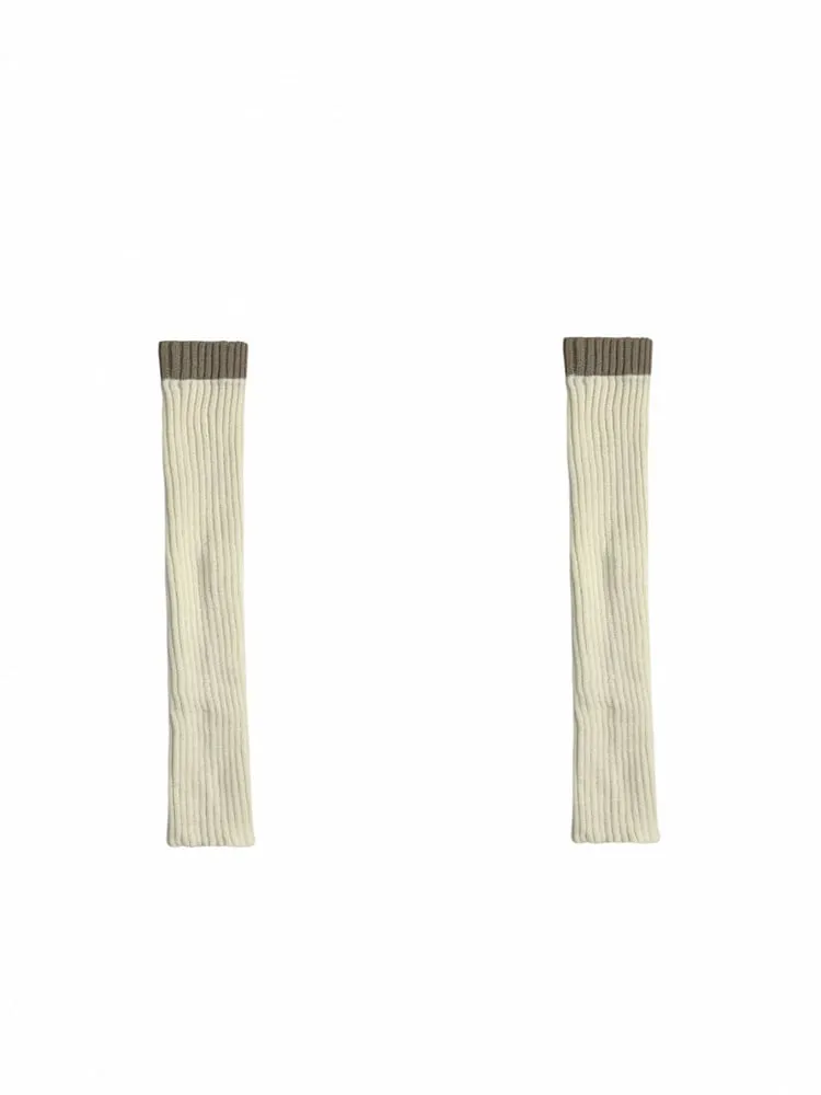 Contrast Trim Knitted Leg Warmers