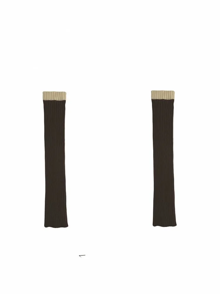 Contrast Trim Knitted Leg Warmers