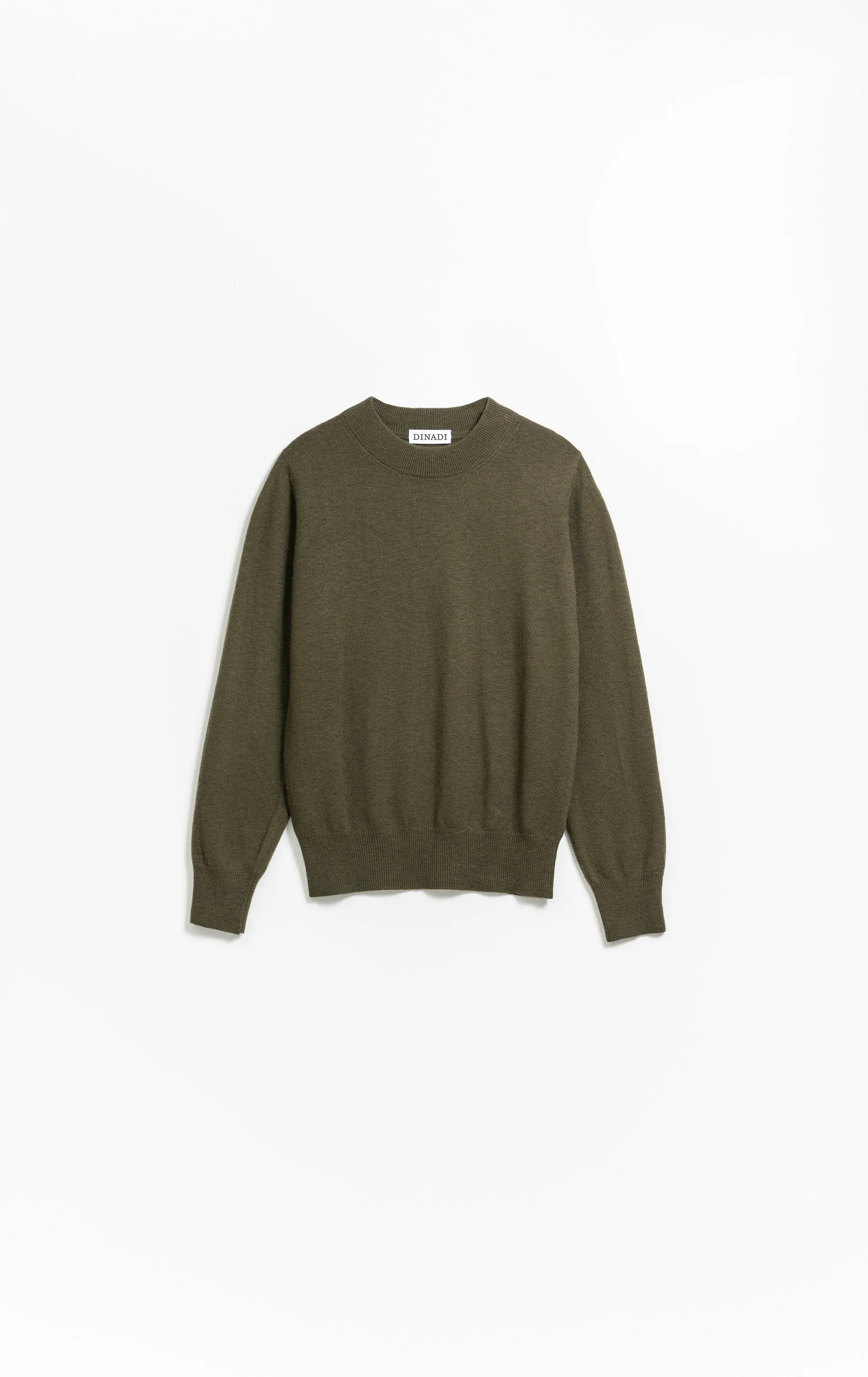 Dinadi Merino O-Neck Sweater - Olive Green
