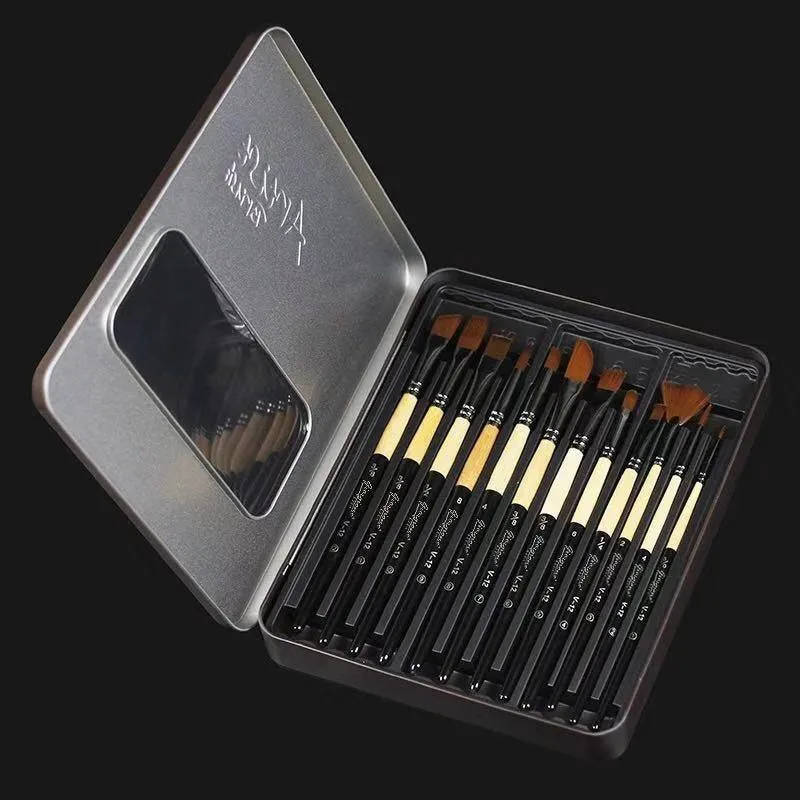 Giorgione Professional Artist Paint Brushes Set Set of 12