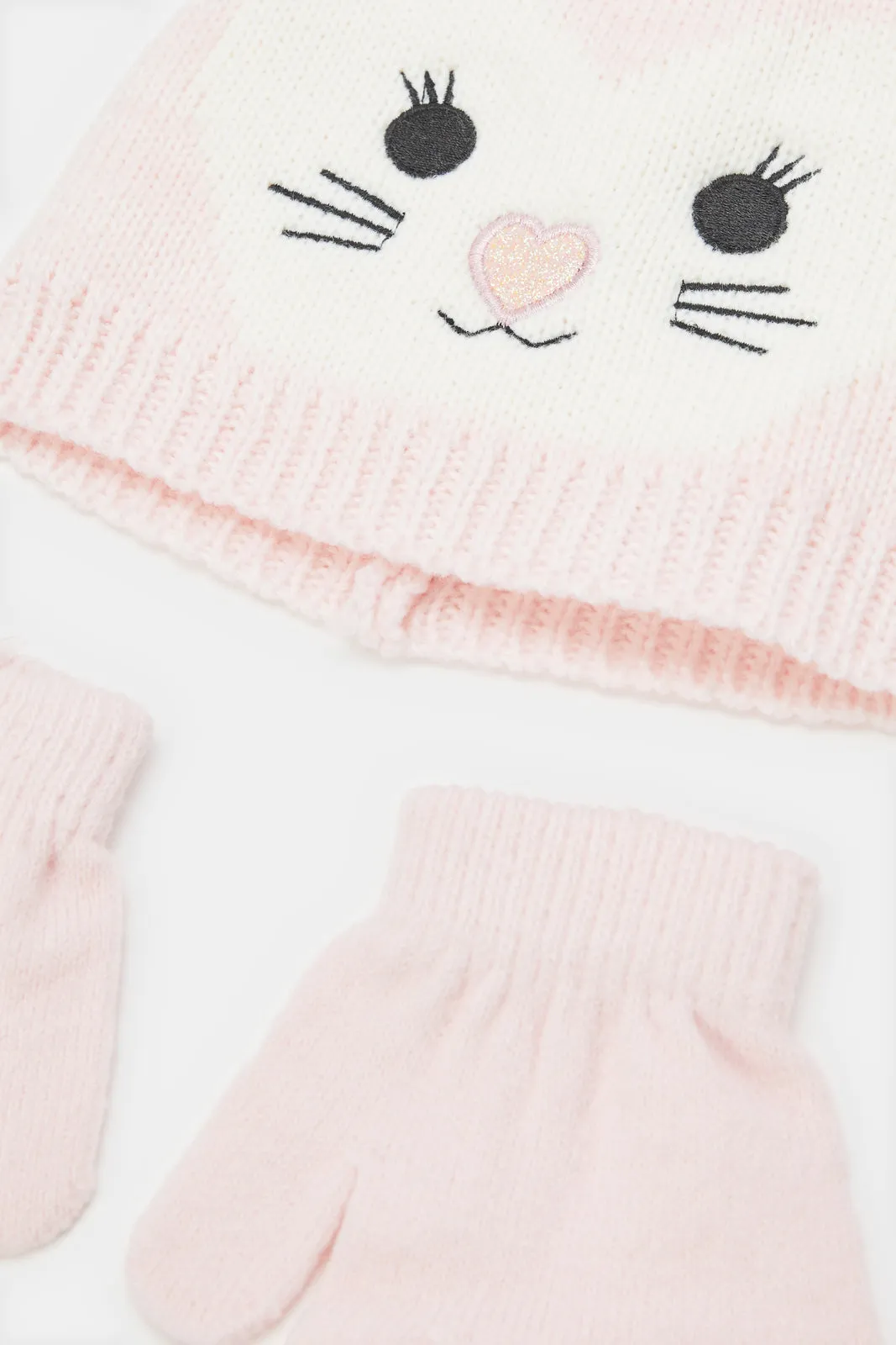 Girls Pink Knitted Set (3 Piece)