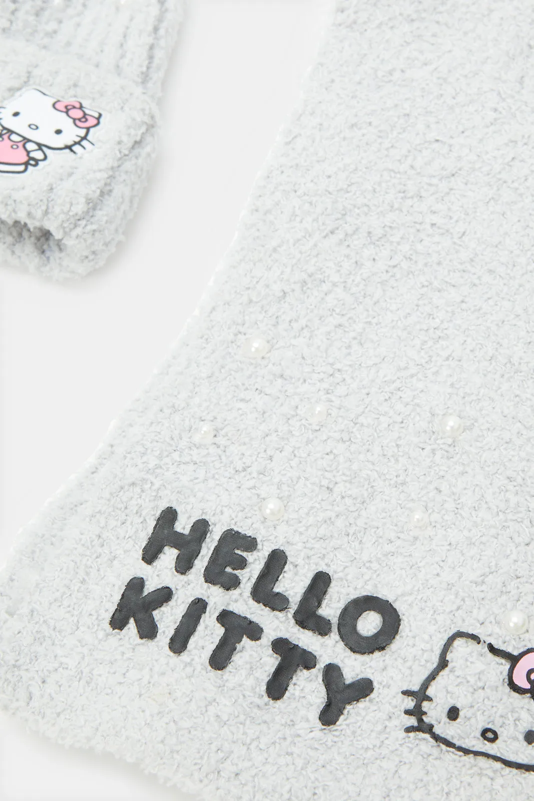 Girls White Hello Kitty Knitted Set (3 Piece)