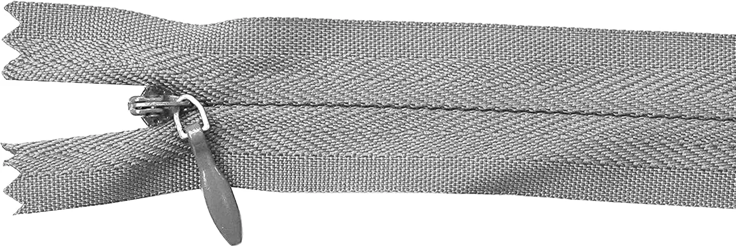 Gray Hidden Zippers - Gray Invisible Zippers - Zippers for Sewing Crafts - #3 Sewing Zippers Bulk Gray Zipper Supplies