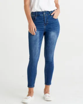 Harlem Slim Fit Crop Jean - Indigo Mix