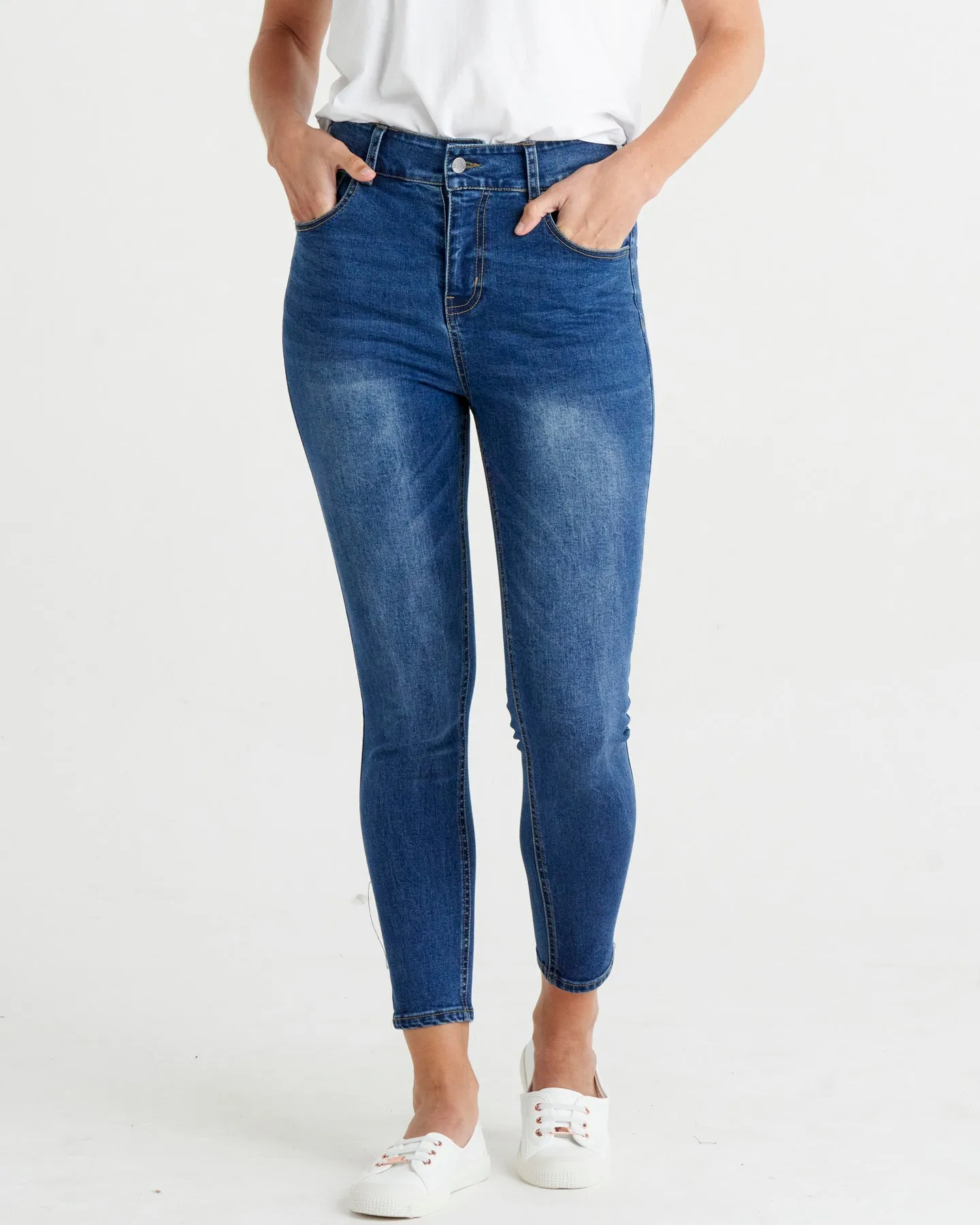Harlem Slim Fit Crop Jean - Indigo Mix