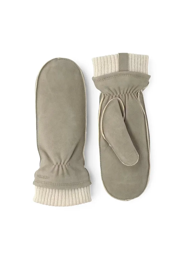 Hestra Nora Chamois Mitten in Natural Grey