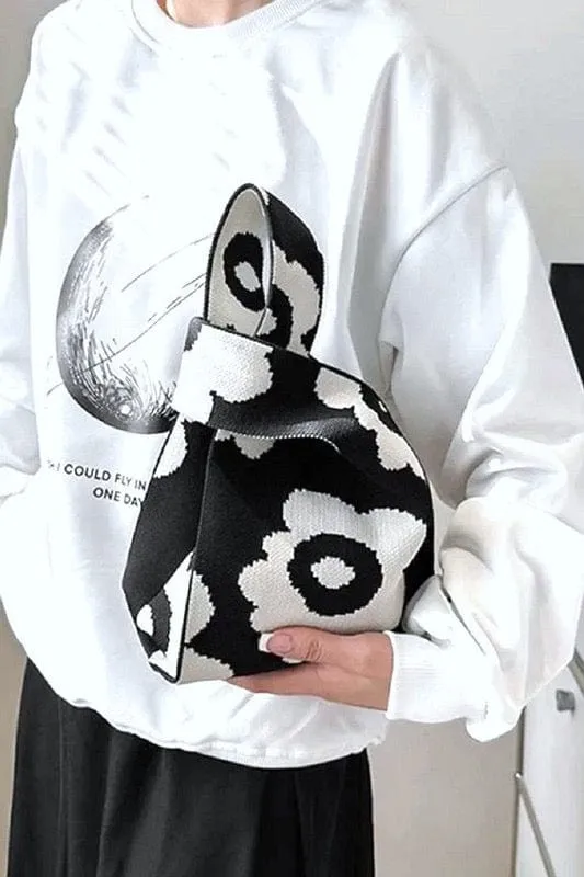 Knitted Flower Tote