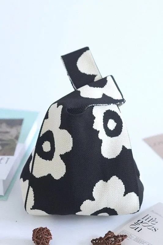 Knitted Flower Tote