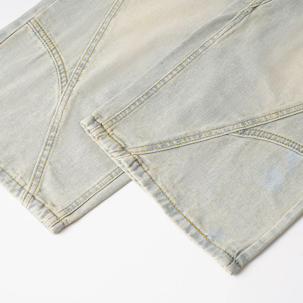 Light Blue Side Strap Flare Denim
