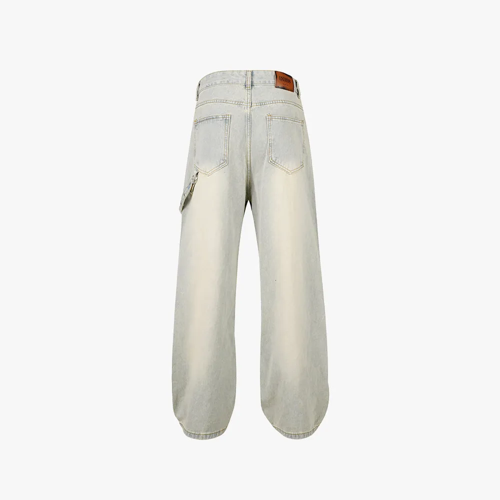 Light Blue Side Strap Flare Denim