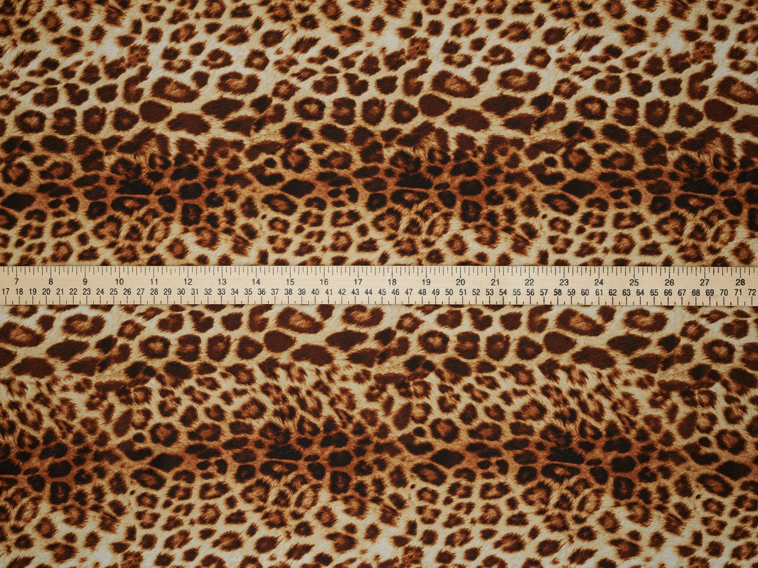 Lightweight  satin  fabric by the yard - Brown and bronze animal  print