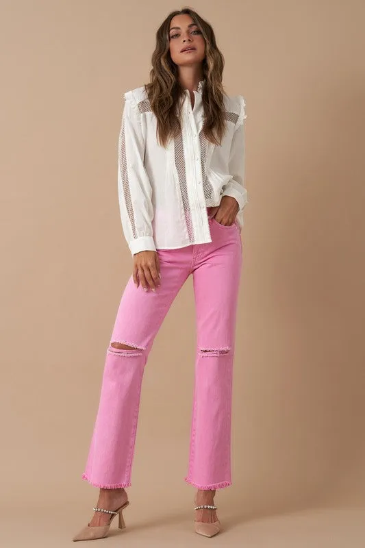 Maya High Rise Slim Straight Jeans