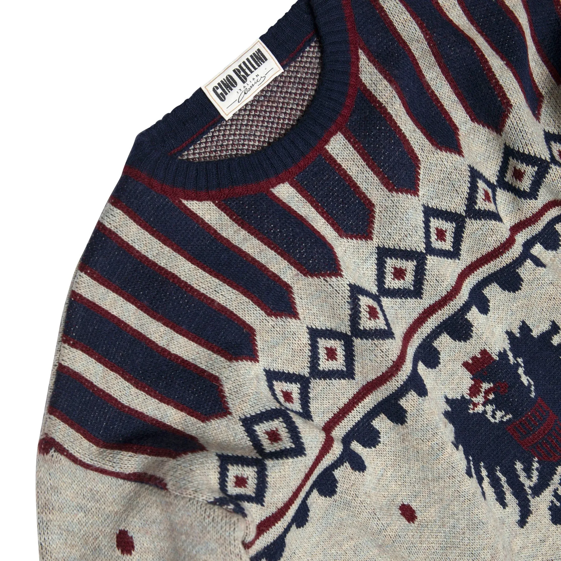 Medieval Jacquard Stockinette Brushed Wool Blend Jumper