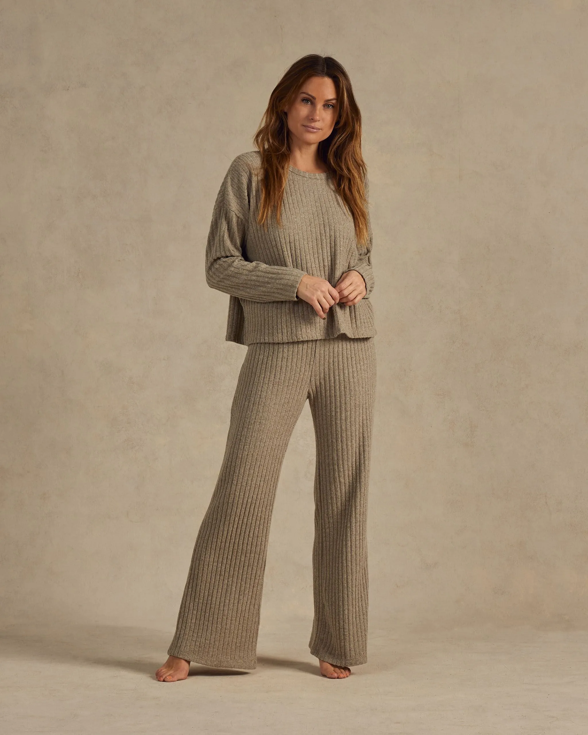 Rylee   Cru Cozy Rib Knit Set || Heathered Fern