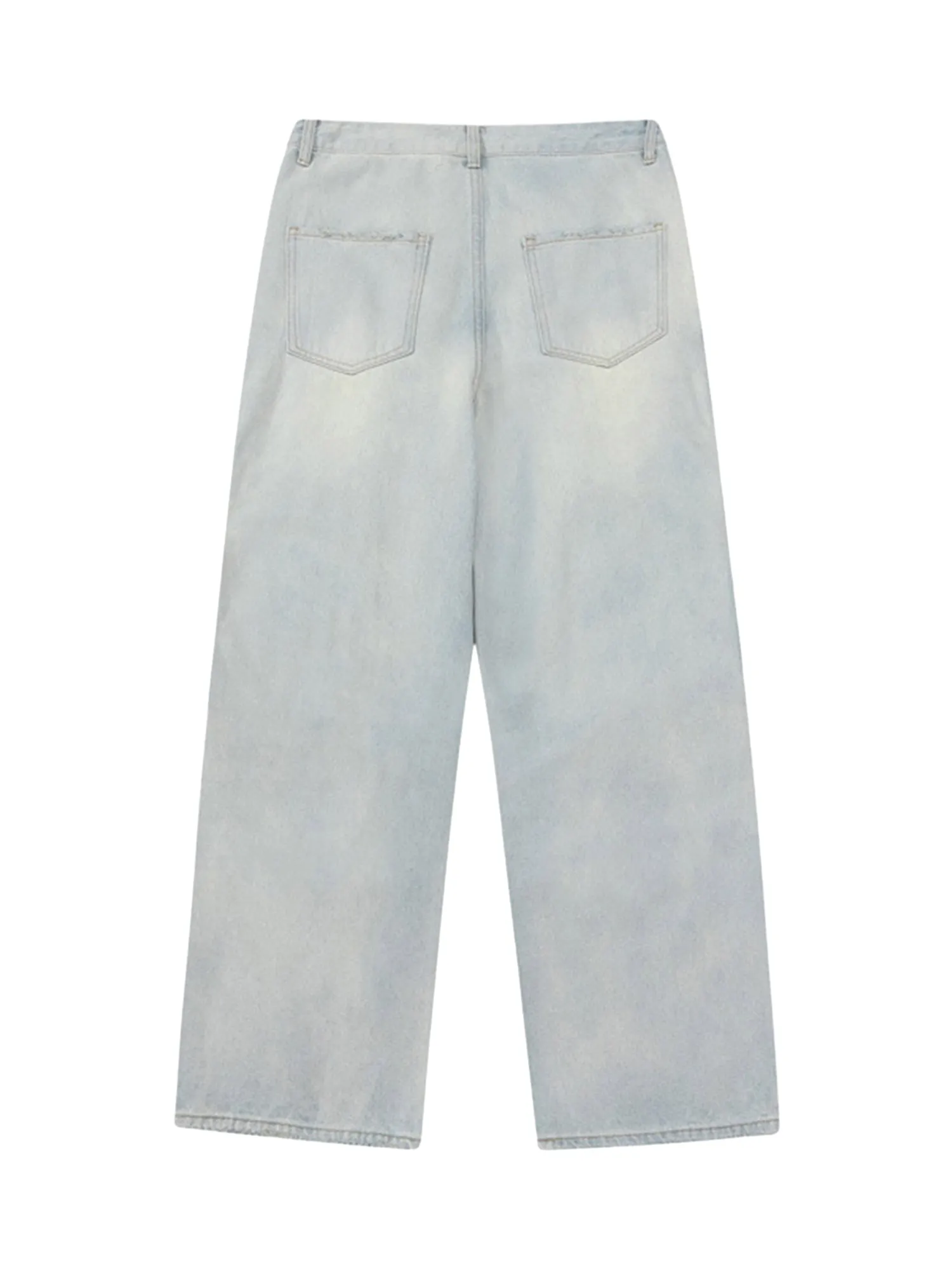 Sneakerhill Vintage Washed Multi-pocket Work Jeans