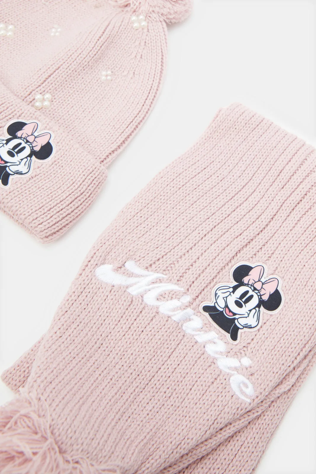Women Pink Minnie Mouse Knitted Set (3 Piece)